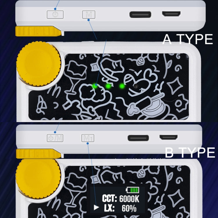 60 LEDs Rechargeable Clip Fill Light With Front & Back Clip Adjusted 3 Light Modes For Phone, Spec: B Type White - Selfie Light by PMC TechLife | Online Shopping South Africa | PMC TechLife | Buy Now Pay Later Mobicred