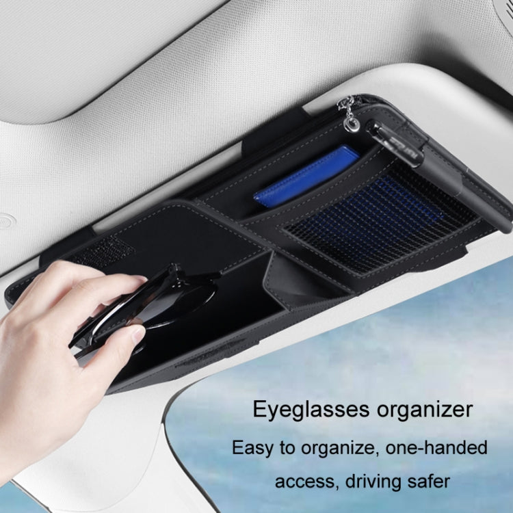 Multi-functional Car Sunshade Sunglasses ID Ticket Storage Bag Car Sun Visor Eyeglasses Case(Grey) - Stowing Tidying by PMC TechLife | Online Shopping South Africa | PMC TechLife | Buy Now Pay Later Mobicred