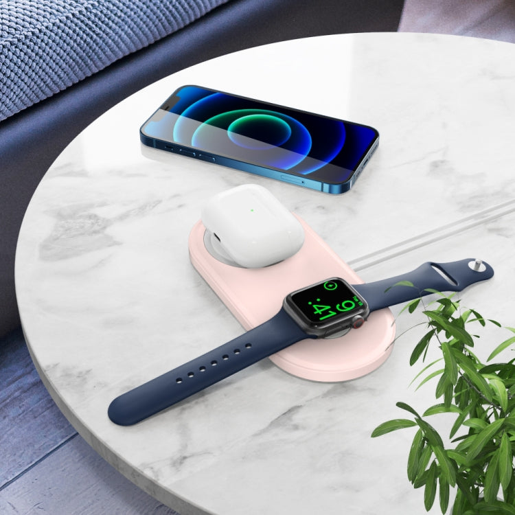 For Apple Watch / iPhone AhaStyle PT135 2 In 1 Silicone Wireless Charging Base(Midnight Blue) - free shipping - PMC TechLife - Order now!
