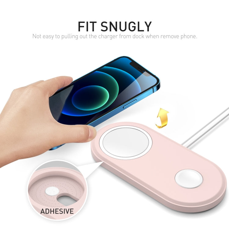 For Apple Watch / iPhone AhaStyle PT135 2 In 1 Silicone Wireless Charging Base(Midnight Blue) - free shipping - PMC TechLife - Order now!