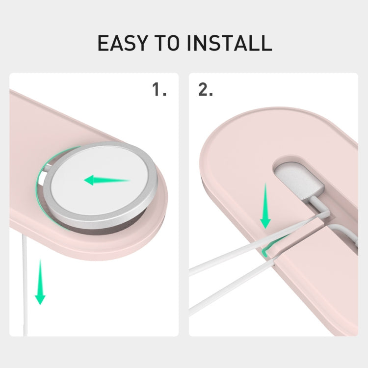 For Apple Watch / iPhone AhaStyle PT135 2 In 1 Silicone Wireless Charging Base(Grey) - Charger / Holder by AhaStyle | Online Shopping South Africa | PMC TechLife | Buy Now Pay Later Mobicred