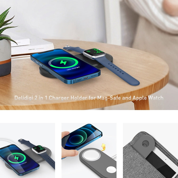 For Apple Watch / iPhone AhaStyle PT135 2 In 1 Silicone Wireless Charging Base(Midnight Blue) - free shipping - PMC TechLife - Order now!