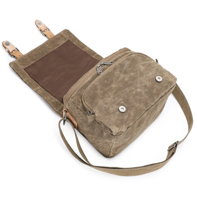 Camera Shoulder Messenger Bag Batik Canvas Waterproof Photography SLR Camera Bag(Army Green) - Strap Satchel by PMC TechLife | Online Shopping South Africa | PMC TechLife | Buy Now Pay Later Mobicred
