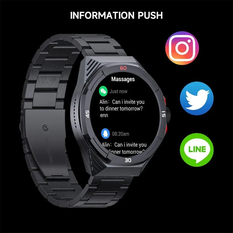 LOKMAT COMET2 PRO 1.46-Inch 5ATM Waterproof Bluetooth Call Smart Watch, Color: Black Leather - Smart Watches by LOKMAT | Online Shopping South Africa | PMC TechLife | Buy Now Pay Later Mobicred