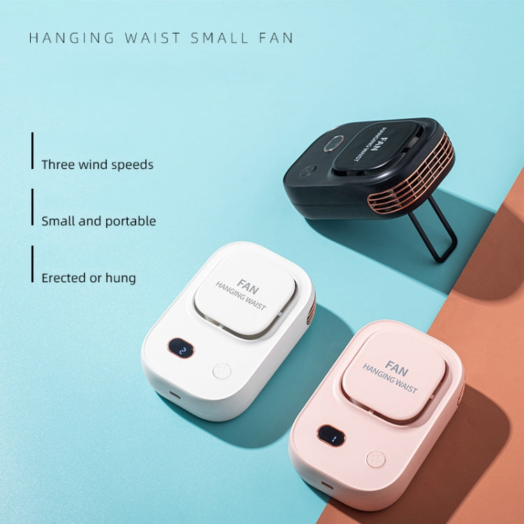 HX-150A Outdoor Digital Display Silent USB Charging Bladeless Waist Hanging Neck Fan(White) - Electric Fans by PMC TechLife | Online Shopping South Africa | PMC TechLife | Buy Now Pay Later Mobicred