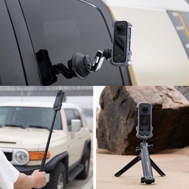 For Insta360 X4 PGYTECH P-55A-010 Metal Rabbit Cage Aluminum Expanding Protective Bezel With Lens Case - free shipping - PMC TechLife - Order now!