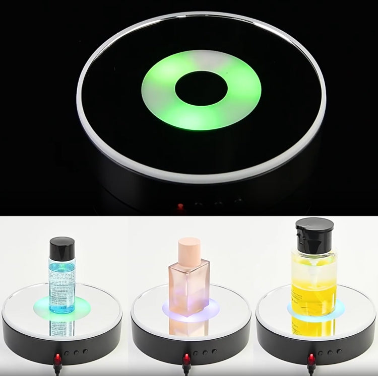 15cm Spinning Display Stand with Gradient Color Lights for Glass Art(White) -  by PMC TechLife | Online Shopping South Africa | PMC TechLife | Buy Now Pay Later Mobicred