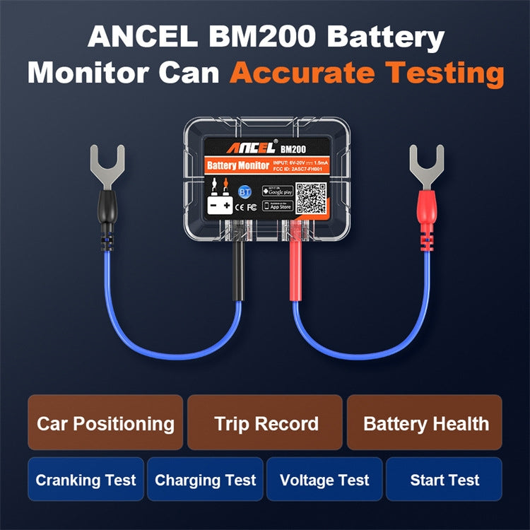 ANCEL BM200 12V Bluetooth 4.2 Car Battery Analysis and Detection Tool Battery Tester - Electronic Test by ANCEL | Online Shopping South Africa | PMC TechLife | Buy Now Pay Later Mobicred
