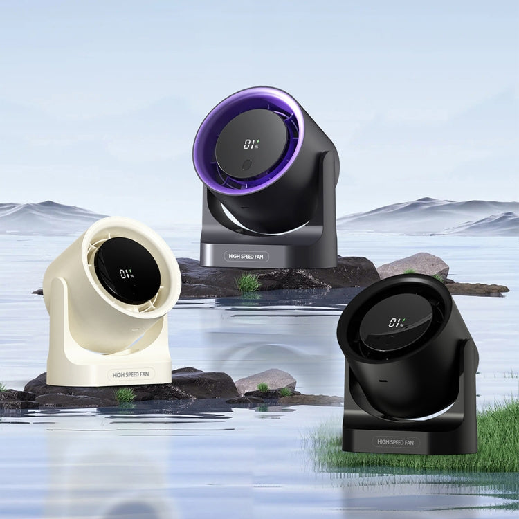 HX-F315 100-speed USB Charging Digital Display Wall-mounted Desktop Turbine Fan(White) - Electric Fans by PMC TechLife | Online Shopping South Africa | PMC TechLife | Buy Now Pay Later Mobicred