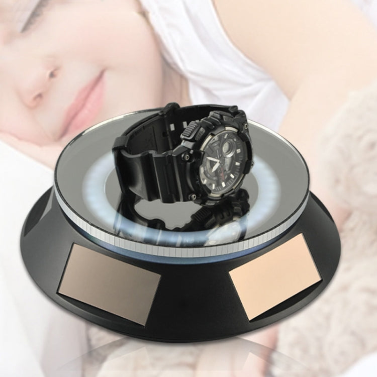 14cm  Solar Energy Spinning Display Stand with LED Light for Jewelry Crystal Product Display, Style: Black Transparent -  by PMC TechLife | Online Shopping South Africa | PMC TechLife | Buy Now Pay Later Mobicred
