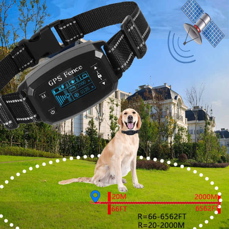 GPS Wireless Electronic Dog Fence Intelligent Automatic Stop Barker OLED Screen Dog Trainer Pet Shock Collar(Black) - Training Aids by PMC TechLife | Online Shopping South Africa | PMC TechLife | Buy Now Pay Later Mobicred