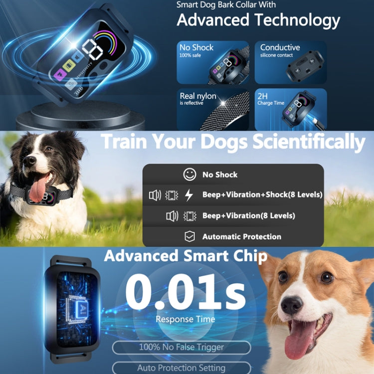 Color Screen Stop Bark Dog Trainer Anti Barking Pet Supplies(Black) - Training Aids by PMC TechLife | Online Shopping South Africa | PMC TechLife | Buy Now Pay Later Mobicred