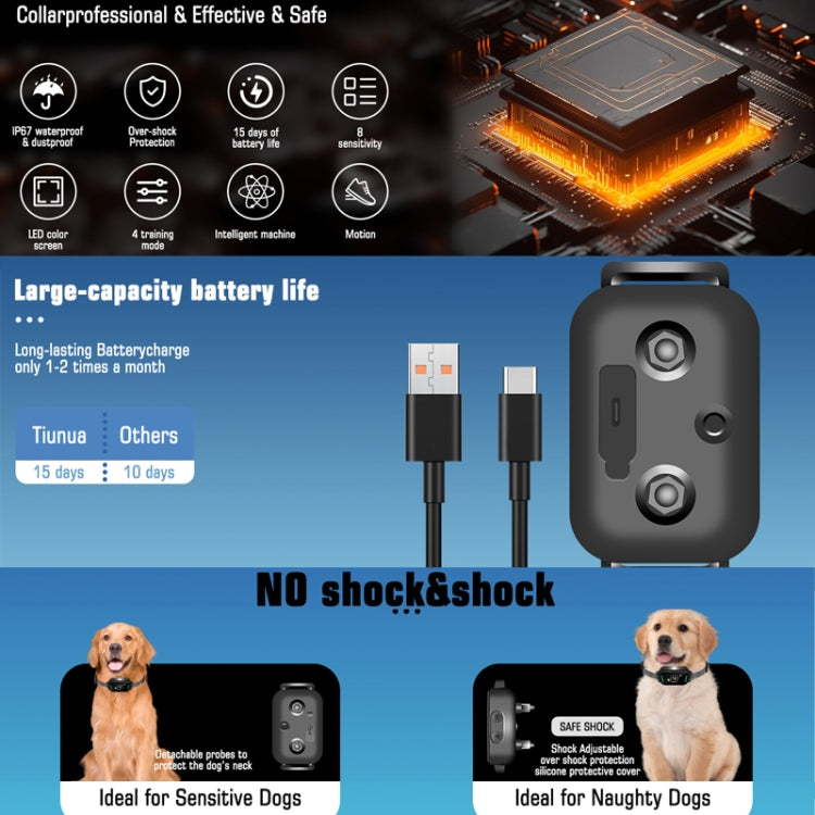 Color Screen Stop Bark Dog Trainer Anti Barking Pet Products(Black) - Training Aids by PMC TechLife | Online Shopping South Africa | PMC TechLife | Buy Now Pay Later Mobicred