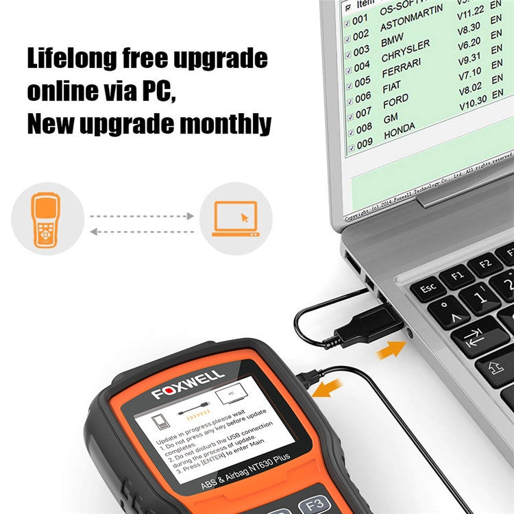 FOXWELL NT630 Plus OBD2 Scanner SRS ABS Code Reader SAS OIL EPB Reset Diagnostic - free shipping - PMC TechLife - Order now!