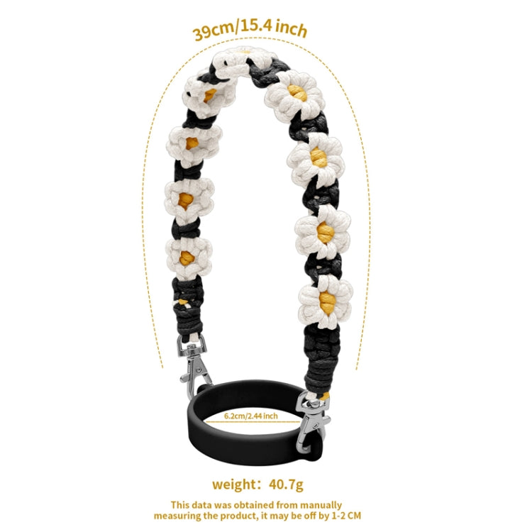 For 16-40oz Stanley Mug Lanyard Silicone Loop Boho Daisy Cute Flower Hand-Woven Mug Cover(Purple) - Kettles by PMC TechLife | Online Shopping South Africa | PMC TechLife | Buy Now Pay Later Mobicred