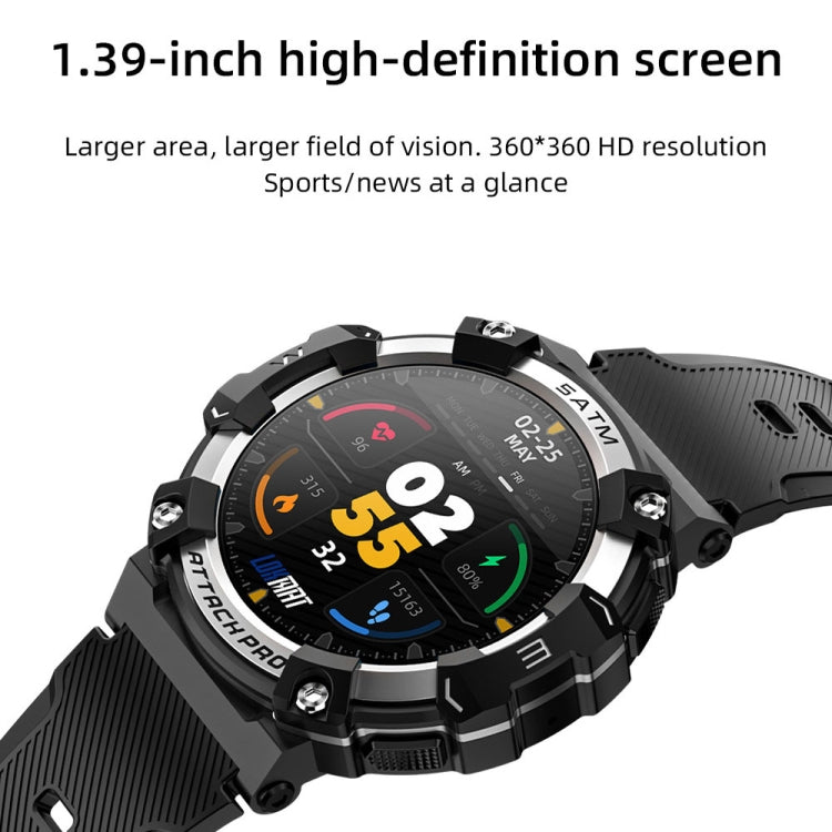 LOKMAT ATTACK 2 PRO 1.39-Inch 5ATM Waterproof Health Monitoring Bluetooth Smart Watch(Gold) - free shipping - PMC TechLife - Order now!