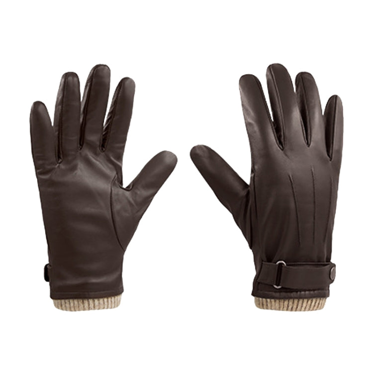 Autumn And Winter Padded Leather Gloves Business Simple Outdoor Sports Warm Gloves, Size: S(Brown) - Full Finger Gloves by PMC TechLife | Online Shopping South Africa | PMC TechLife | Buy Now Pay Later Mobicred