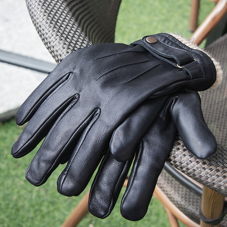 Autumn And Winter Padded Leather Gloves Business Simple Outdoor Sports Warm Gloves, Size: S(Black) - Full Finger Gloves by PMC TechLife | Online Shopping South Africa | PMC TechLife | Buy Now Pay Later Mobicred