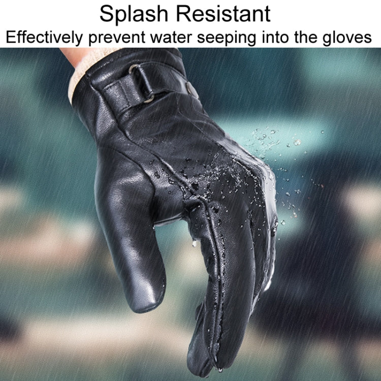 Autumn And Winter Padded Leather Gloves Business Simple Outdoor Sports Warm Gloves, Size: XL(Brown) - Full Finger Gloves by PMC TechLife | Online Shopping South Africa | PMC TechLife | Buy Now Pay Later Mobicred