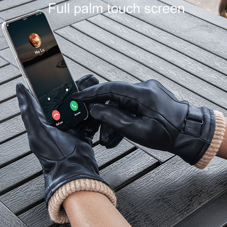 Autumn And Winter Padded Leather Gloves Business Simple Outdoor Sports Warm Gloves, Size: S(Brown) - Full Finger Gloves by PMC TechLife | Online Shopping South Africa | PMC TechLife | Buy Now Pay Later Mobicred