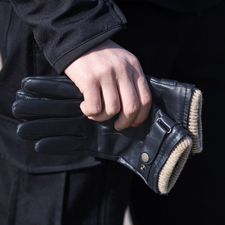 Autumn And Winter Padded Leather Gloves Business Simple Outdoor Sports Warm Gloves, Size: M(Brown) - Full Finger Gloves by PMC TechLife | Online Shopping South Africa | PMC TechLife | Buy Now Pay Later Mobicred