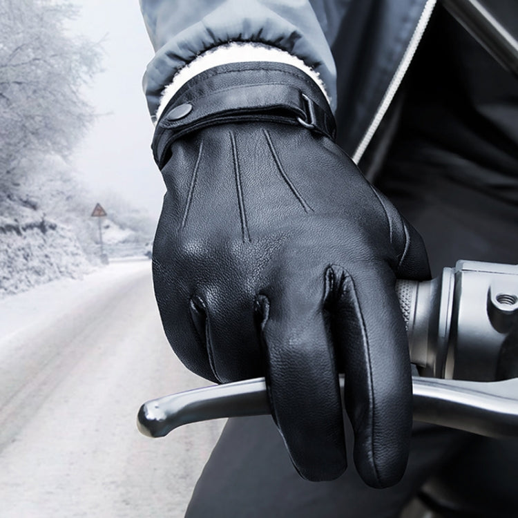 Autumn And Winter Padded Leather Gloves Business Simple Outdoor Sports Warm Gloves, Size: M(Brown) - Full Finger Gloves by PMC TechLife | Online Shopping South Africa | PMC TechLife | Buy Now Pay Later Mobicred