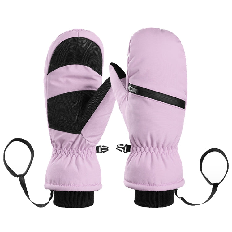 Winter Padded Ski Gloves Outdoor Windproof Warm Sports Gloves, Size: M(Light Purple) - Safety Gloves by PMC TechLife | Online Shopping South Africa | PMC TechLife | Buy Now Pay Later Mobicred