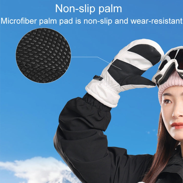 Winter Padded Ski Gloves Outdoor Windproof Warm Sports Gloves, Size: L(White) - Safety Gloves by PMC TechLife | Online Shopping South Africa | PMC TechLife | Buy Now Pay Later Mobicred