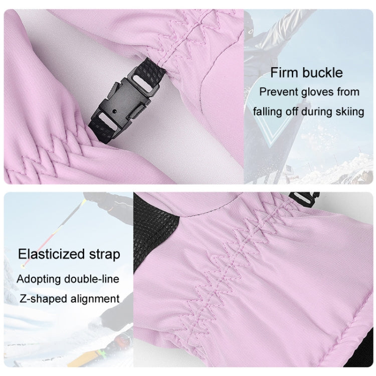 Winter Padded Ski Gloves Outdoor Windproof Warm Sports Gloves, Size: S(Light Purple) - Safety Gloves by PMC TechLife | Online Shopping South Africa | PMC TechLife | Buy Now Pay Later Mobicred