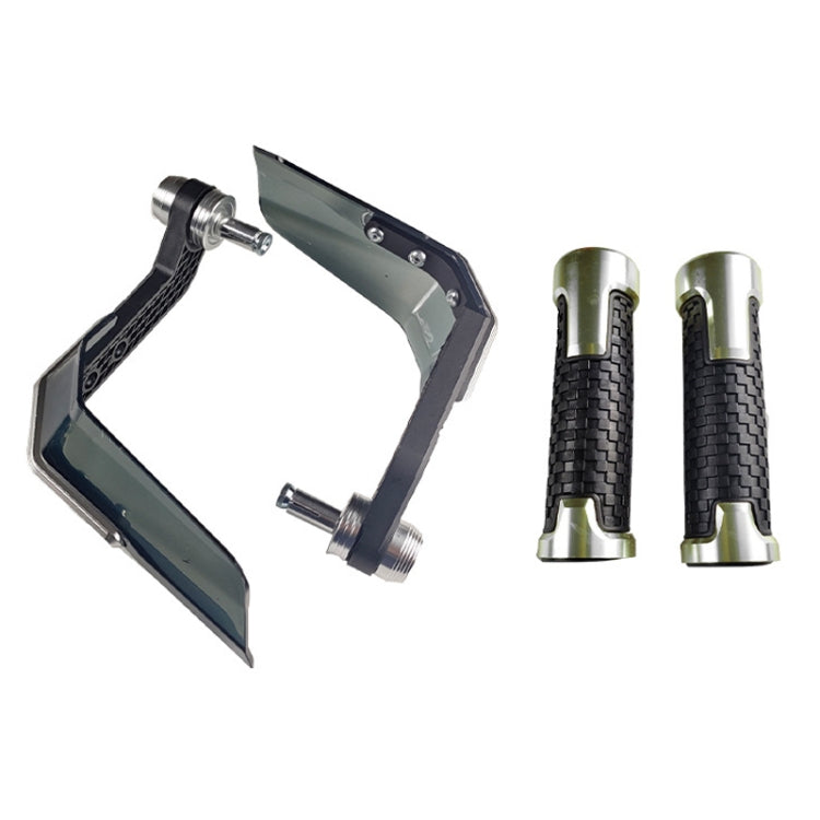 4 In 1 Motorcycle Modification Accessories Horn Windshield Windproof Protective Cover+Handlebar Plastic Throttle Grip Accessories(Silver) - Grips by PMC TechLife | Online Shopping South Africa | PMC TechLife | Buy Now Pay Later Mobicred