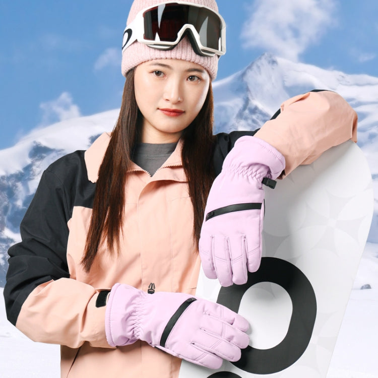 Winter Padded Ski Finger Gloves Outdoor Windproof Warm Sports Gloves, Size: S(Light Purple) - Full Finger Gloves by PMC TechLife | Online Shopping South Africa | PMC TechLife | Buy Now Pay Later Mobicred