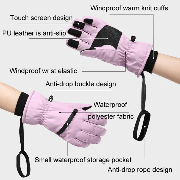 Winter Padded Ski Finger Gloves Outdoor Windproof Warm Sports Gloves, Size: S(Black) - Full Finger Gloves by PMC TechLife | Online Shopping South Africa | PMC TechLife | Buy Now Pay Later Mobicred