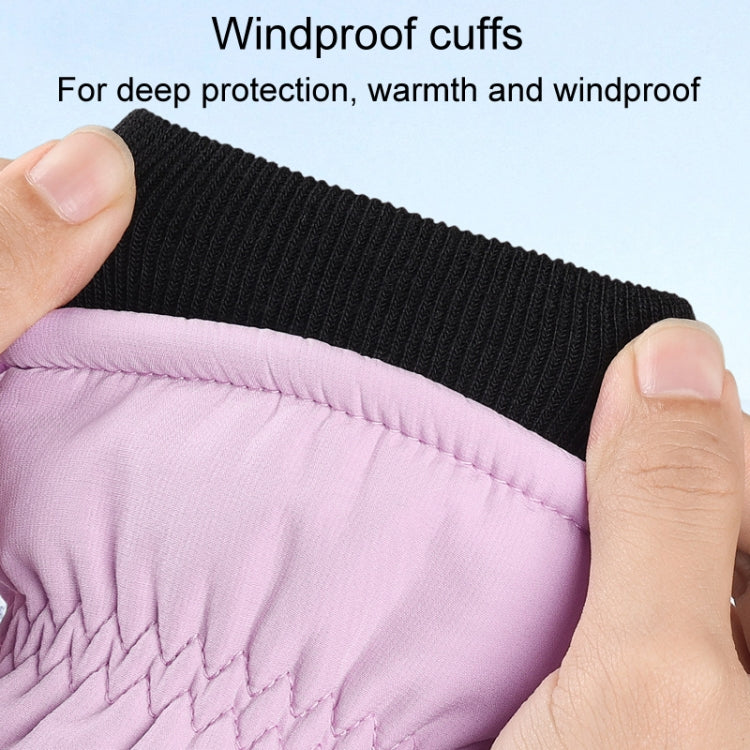 Winter Padded Ski Finger Gloves Outdoor Windproof Warm Sports Gloves, Size: M(Light Purple) - Full Finger Gloves by PMC TechLife | Online Shopping South Africa | PMC TechLife | Buy Now Pay Later Mobicred