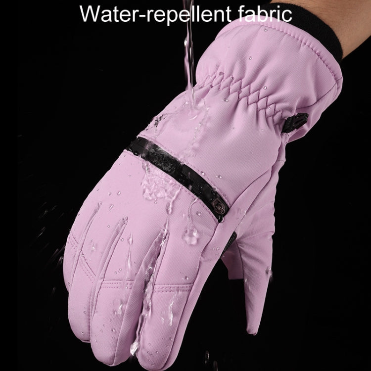 Winter Padded Ski Finger Gloves Outdoor Windproof Warm Sports Gloves, Size: L(Light Purple) - Full Finger Gloves by PMC TechLife | Online Shopping South Africa | PMC TechLife | Buy Now Pay Later Mobicred