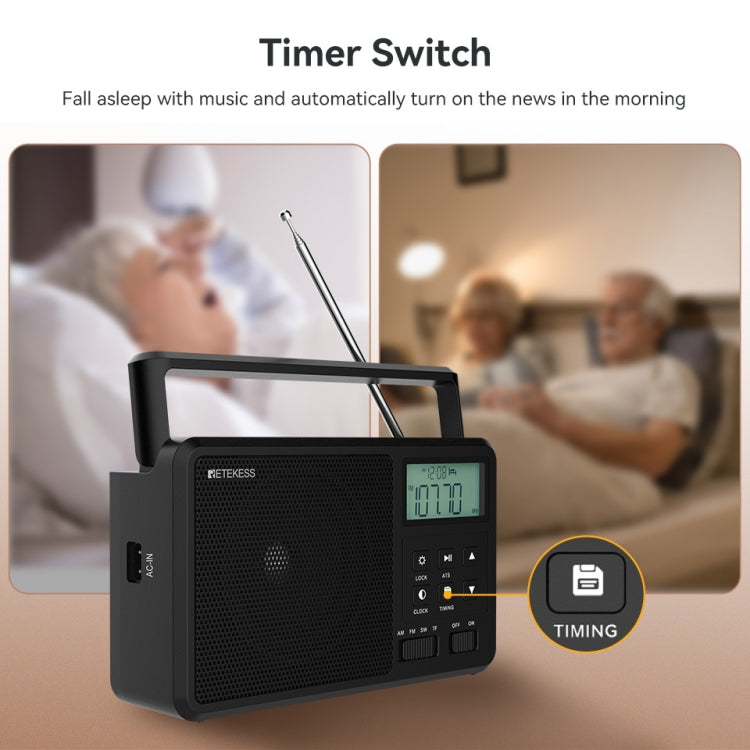 Retekess TR638 LCD Digital Display Full-Band Bluetooth FM Radio Support External Antenna(EU Plug) - free shipping - PMC TechLife - Order now!