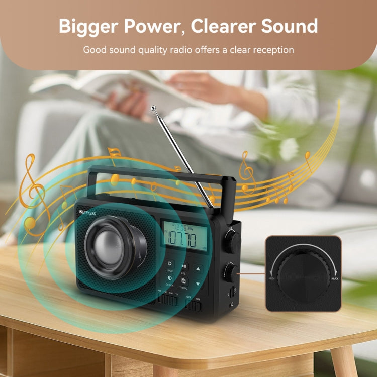 Retekess TR638 LCD Digital Display Full-Band Bluetooth FM Radio Support External Antenna(EU Plug) - free shipping - PMC TechLife - Order now!