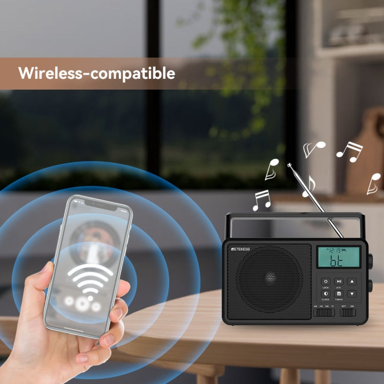Retekess TR638 LCD Digital Display Full-Band Bluetooth FM Radio Support External Antenna(US Plug) - free shipping - PMC Jewellery - Order now!