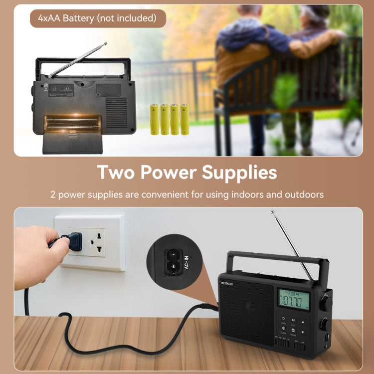 Retekess TR638 LCD Digital Display Full-Band Bluetooth FM Radio Support External Antenna(US Plug) - free shipping - PMC Jewellery - Order now!