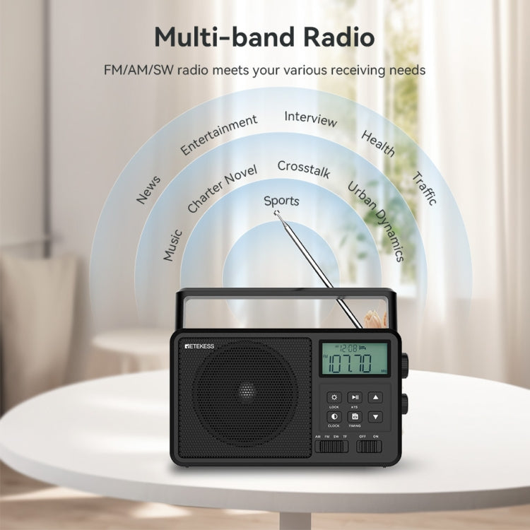 Retekess TR638 LCD Digital Display Full-Band Bluetooth FM Radio Support External Antenna(EU Plug) - free shipping - PMC TechLife - Order now!
