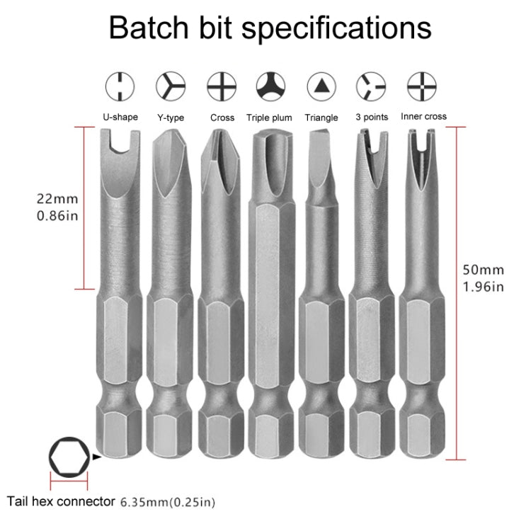 5pcs / Set Triangular Plum Blossom Chrome Vanadium Steel Bit Set Appliance Repair Electrical Drill Accessories With Magnetic - Drill & Drill Bits by PMC TechLife | Online Shopping South Africa | PMC TechLife | Buy Now Pay Later Mobicred