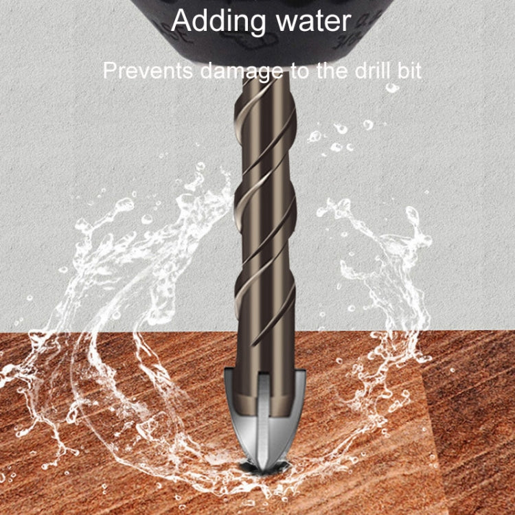 10mm Hexagonal Shank Spiral Flute Cross Alloy Drill Bits Glass Tile Four Edge Drivers - Drill & Drill Bits by PMC TechLife | Online Shopping South Africa | PMC TechLife | Buy Now Pay Later Mobicred