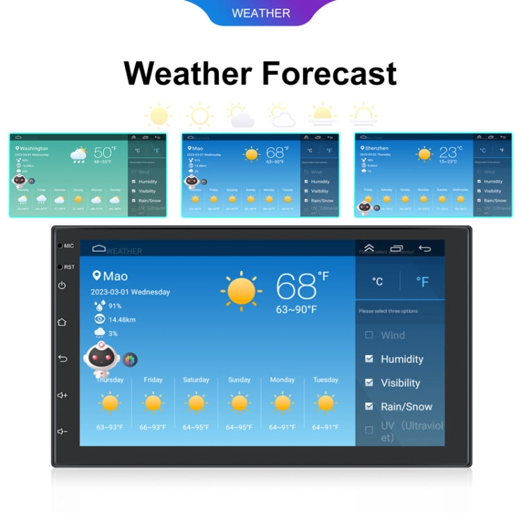 7inch Android 13.0 Dual Butt Universal Wireless Carplay Car Navigation Center Control All-In-One Monitor(Standard+AHD Camera) - Car MP3 & MP4 & MP5 by PMC TechLife | Online Shopping South Africa | PMC TechLife | Buy Now Pay Later Mobicred
