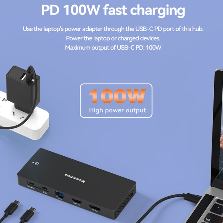 Blueendless 12-In-1 HD Multifunctional Docking Station 10Gbps Splitter With Switch(8K+4K HDMI x 2) - free shipping - PMC Jewellery - Order now!