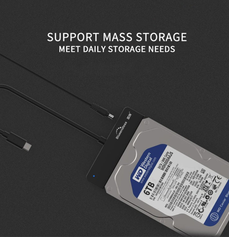 Blueendless US35 USB3.0 To SATA Adapter 2.5 / 3.5-Inch Hard Drive SSD Reader, Spec: USB3.0 EU Plug - free shipping - PMC Jewellery - Order now!