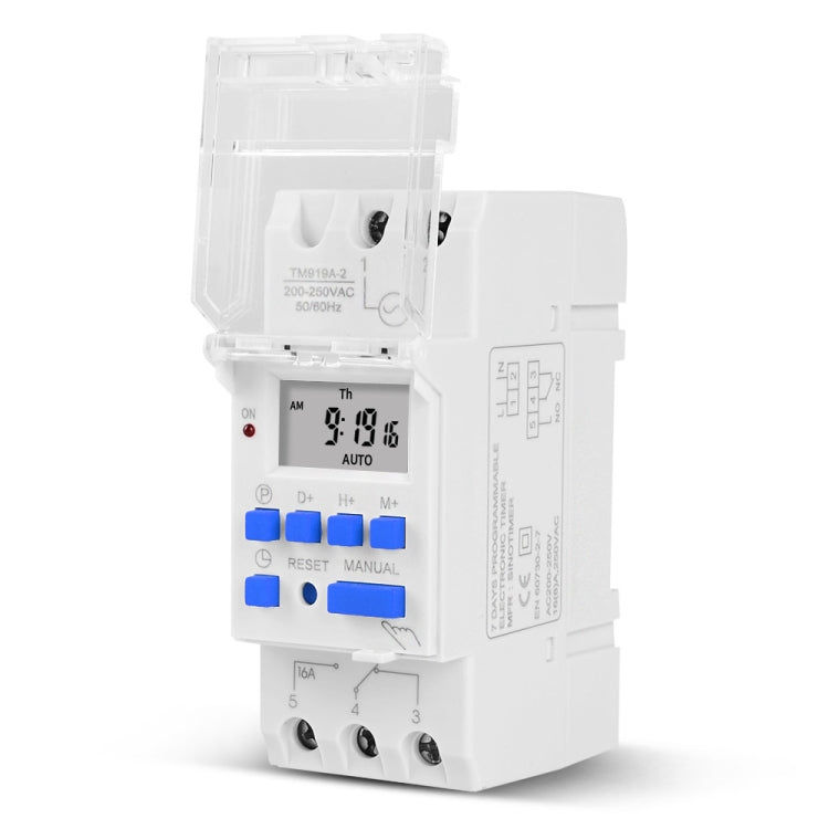 SINOTIMER TM919AK 85-265V AC 16A Din Rail Mount Digital Timer Switch Microcomputer Weekly Programmable Time Relay Control - Switch by SINOTIMER | Online Shopping South Africa | PMC TechLife | Buy Now Pay Later Mobicred