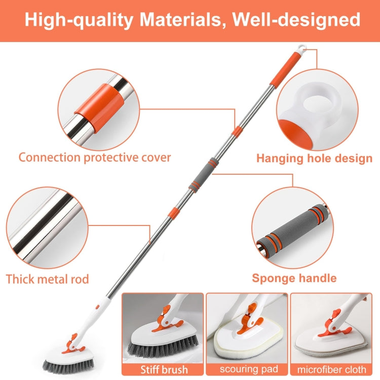 Shower Cleaning Brush With 52 Inch Adjustable Handle Tub Tile Scrubber Brush, Spec: Set 3 - free shipping - PMc TechLife - Order now!