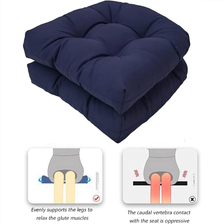 1pair 48 x 48cm Garden Patio Rattan Chair Waterproof Cushion Thick Soft Sofa Cushion(Navy Blue) - Cushions & Pillows by PMc TechLife | Online Shopping South Africa | PMc TechLife | Buy Now Pay Later Mobicred