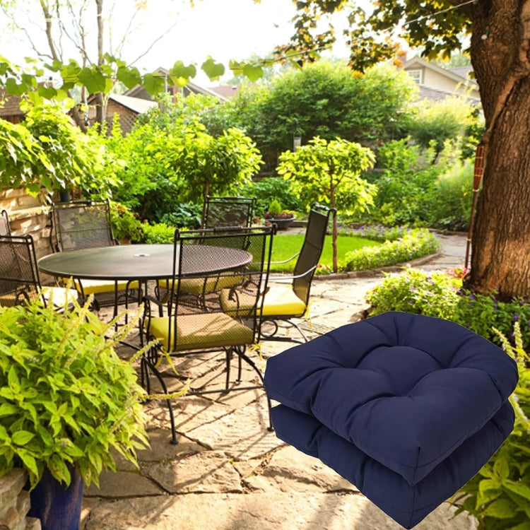 1pair 48 x 48cm Garden Patio Rattan Chair Waterproof Cushion Thick Soft Sofa Cushion(Navy Blue) - Cushions & Pillows by PMc TechLife | Online Shopping South Africa | PMc TechLife | Buy Now Pay Later Mobicred
