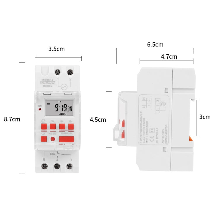 SINOTIMER TM919B-1 110V 30A Programmable Digital Timer Switch Automatic Cycle Timing Controller - Switch by SINOTIMER | Online Shopping South Africa | PMC TechLife | Buy Now Pay Later Mobicred