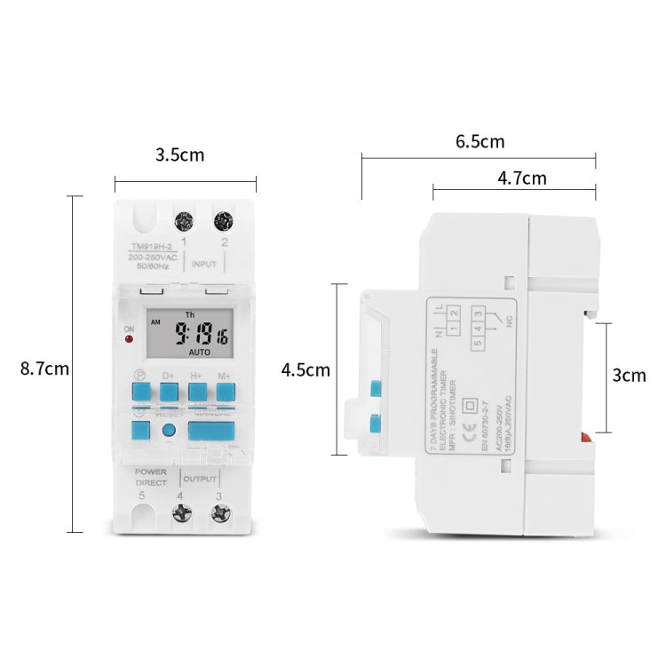 SINOTIMER TM919H-5V 16A DIN Rail 4 Pins Voltage Output Digital Switch Timer Automatic Cycle Timing Controller - Switch by SINOTIMER | Online Shopping South Africa | PMC TechLife | Buy Now Pay Later Mobicred